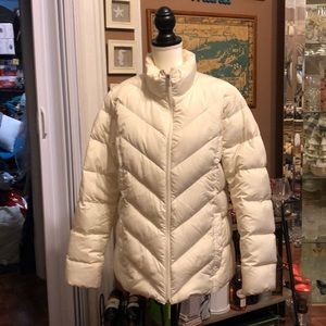 Lands End ladies white down jacket